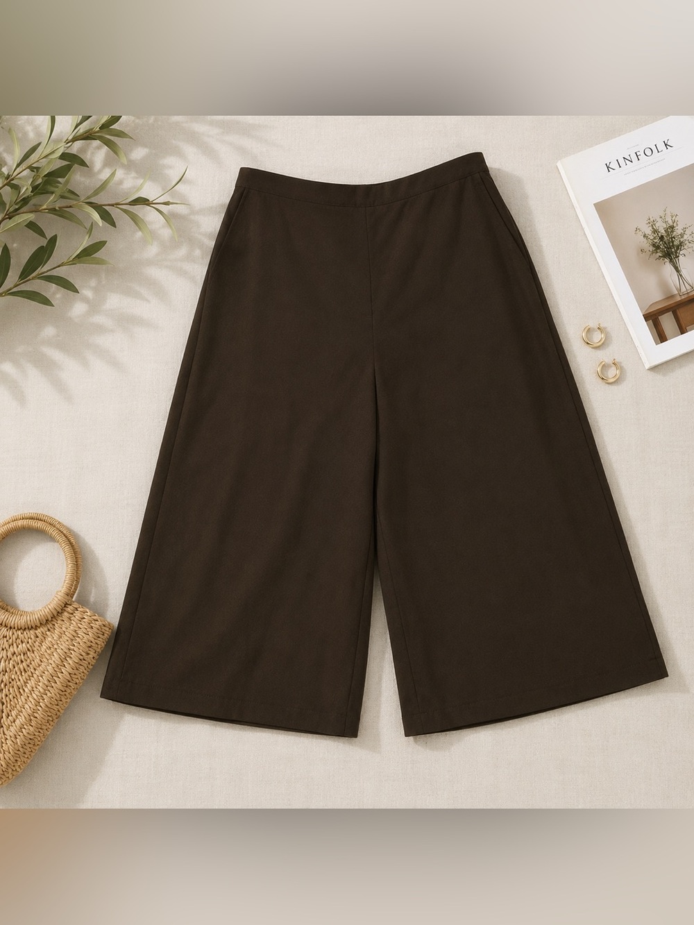 Dark Brown Wide-Leg Culotte Shorts | Women’s Size ___ | EUC